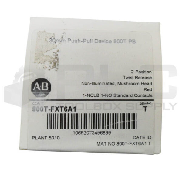 SEALED NEW ALLEN BRADLEY 800T-FXT6A1 /T PUSH BUTTON RED MUSHROOM - Image 3