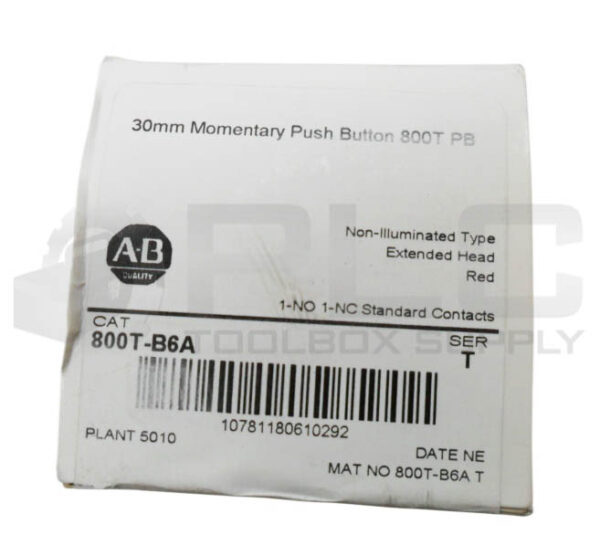 SEALED NEW ALLEN BRADLEY 800T-B6A /T PUSH BUTTON RED *READ* - Image 3