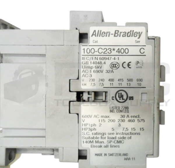 ALLEN BRADLEY 100-C23*400 /C CONTACTOR 600VAC 30A - Image 5