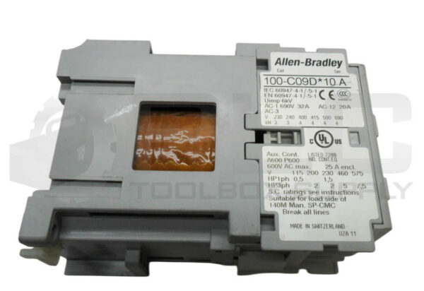 ALLEN BRADLEY 100-C09D*10 /A CONTACTOR 600VAC 25A *READ* - Image 4