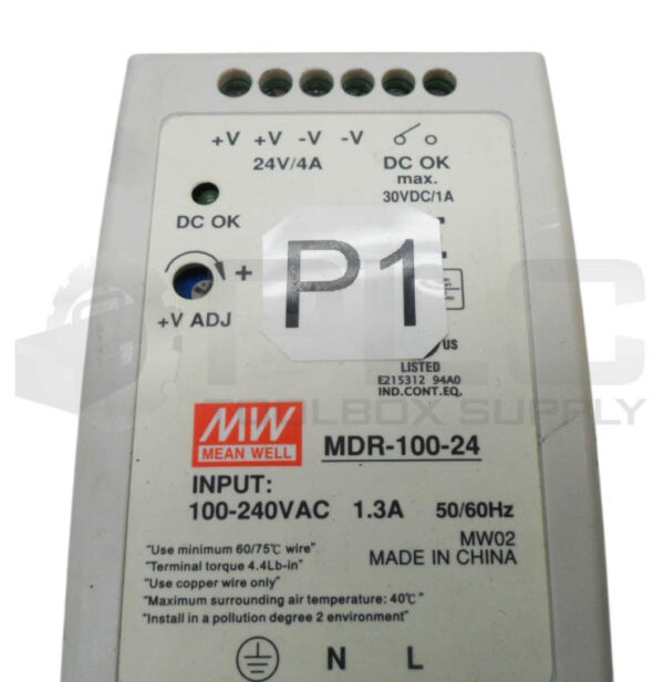 MEAN WELL MDR-100-24 POWER SUPPLY 100-240VAC 1.3A 50/60HZ - Image 5