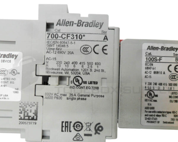 ALLEN BRADLEY 700S-CF620EJC /A CONTROL RELAY W/ 700-CF310* /A W/ 100S-F /B - Image 6