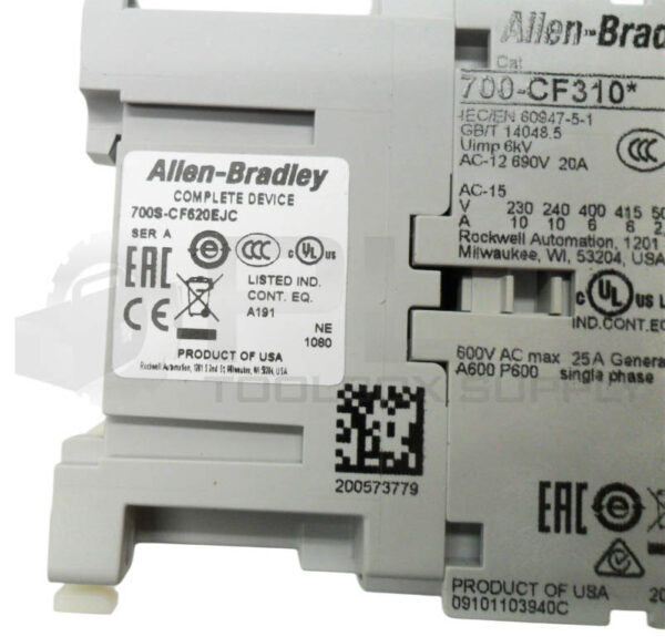 ALLEN BRADLEY 700S-CF620EJC /A CONTROL RELAY W/ 700-CF310* /A W/ 100S-F /B - Image 7