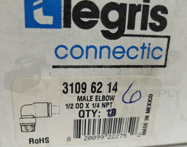 BOX OF 7 NEW LEGRIS PARKER 3109 62 14 MALE ELBOW 1/2" OD x 1/4 NPT - Image 5