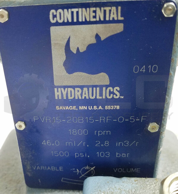 CONTINENTAL HYDRAULICS PVR15-20B15-RF-0-5-F HYDRAULIC PUMP 1800RPM 1500PSI - Image 6