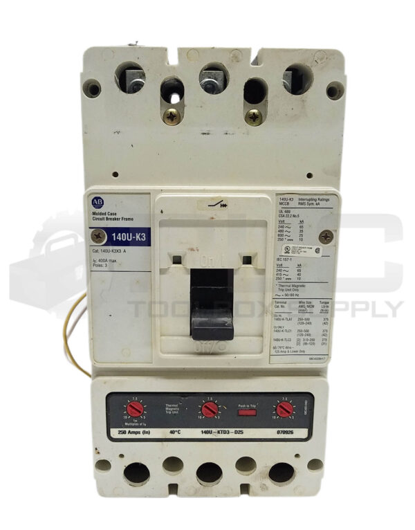 ALLEN BRADLEY 140U-K3D3-D25-PD/A CIRCUIT BREAKER 250AMP 3P THERMAL MAGNETIC TRIP