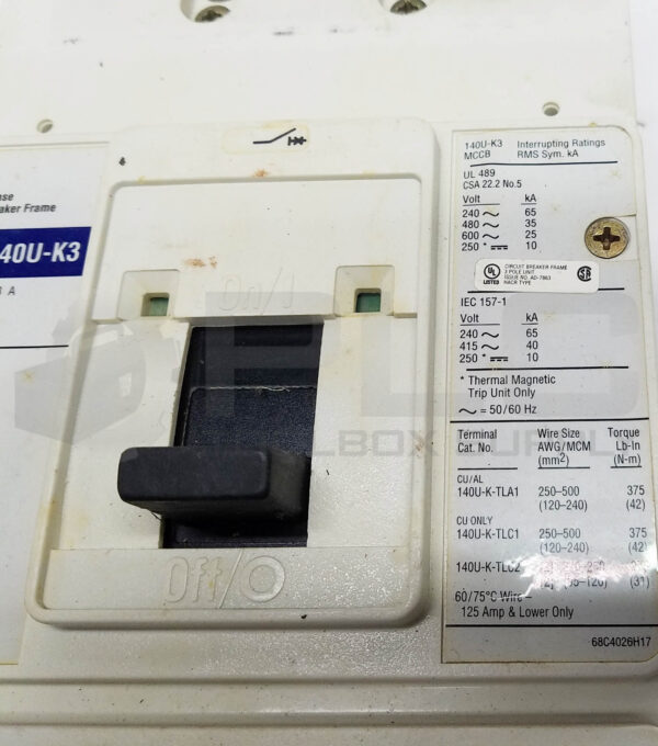 ALLEN BRADLEY 140U-K3D3-D25-PD/A CIRCUIT BREAKER 250AMP 3P THERMAL MAGNETIC TRIP - Image 5