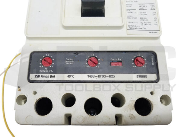 ALLEN BRADLEY 140U-K3D3-D25-PD/A CIRCUIT BREAKER 250AMP 3P THERMAL MAGNETIC TRIP - Image 6