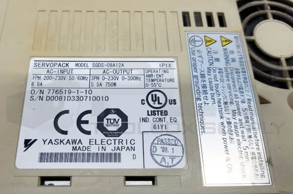 YASKAWA SGDS-08A12A SERVOPACK 200V - Image 5