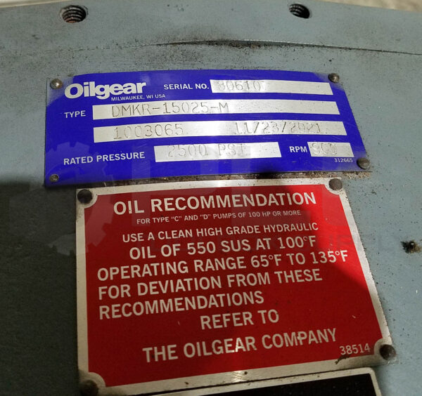 REBUILT OILGEAR DMKR-15025-M PUMP 2500PSI 900RPM - Image 7