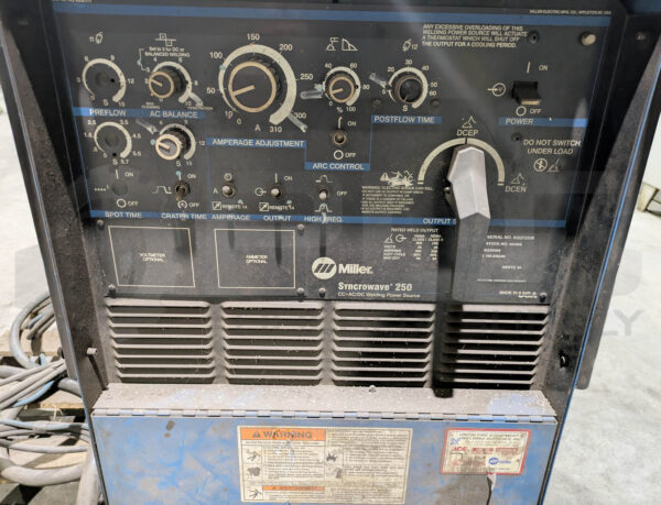MILLER 903056 SYNCROWAVE 250 ARC WELDING POWER SOURCE AC/DC 11.4KW 1PH 60Hz - Image 3