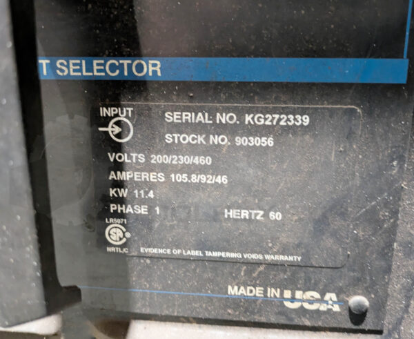 MILLER 903056 SYNCROWAVE 250 ARC WELDING POWER SOURCE AC/DC 11.4KW 1PH 60Hz - Image 5
