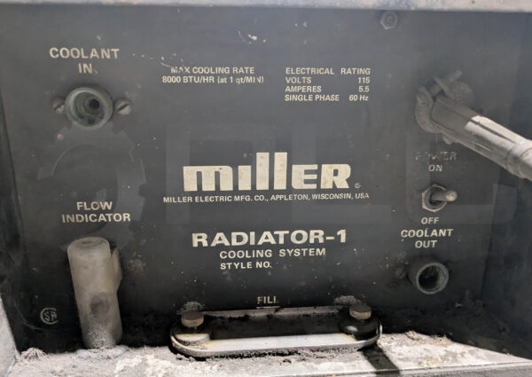 MILLER RADIATOR-1 WELDER COOLING SYSTEM 115V 5.5AMP 1PH 60Hz - Image 5