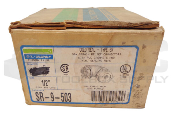 BOX OF 19 NEW OZ/GEDNEY SR-9-503 1/2" STRAIN RELIEF CONNECTORS - Image 6