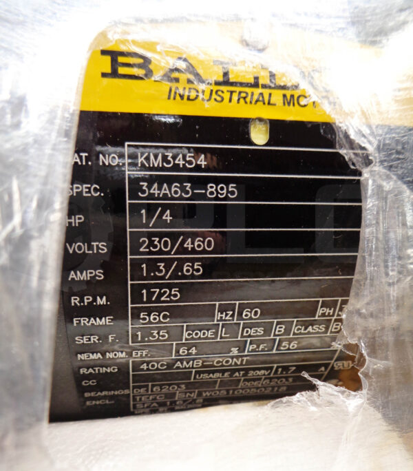 NEW BALDOR KM3454 INDUSTRIAL MOTOR 1/4HP 1725RPM 56C 230/160V 34A63-895 - Image 5