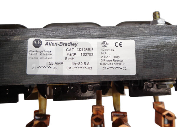 ALLEN BRADLEY 1321-3R55-B LINE REACTOR 55AMP 3PH 162753 - Image 5