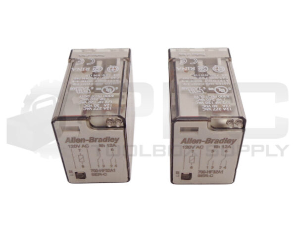 LOT OF 2 ALLEN BRADLEY 700-HF32A1 SER C RELAYS 120VAC 12A