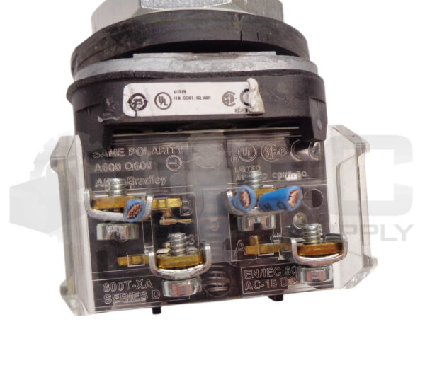 LOT OF 3 ALLEN BRADLEY 800T-A2A /T BLACK PUSH BUTTON W/ 800T-XA /D CONTACT BLOCK - Image 5