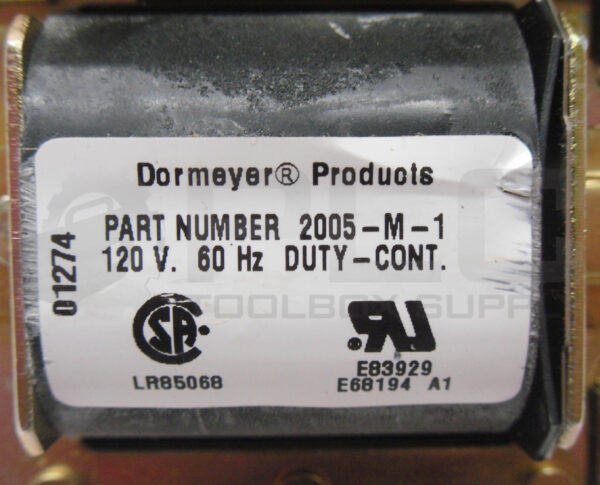 DORMEYER 2005-M-1 SOLENOID COIL 120V 60HZ - Image 5