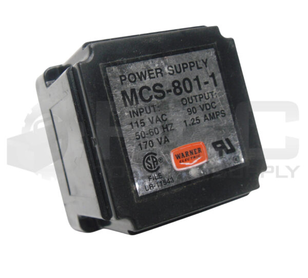 WARNER ELECTRIC MCS-801-1 POWER SUPPLY 1.25AMP 115VAC 60HZ