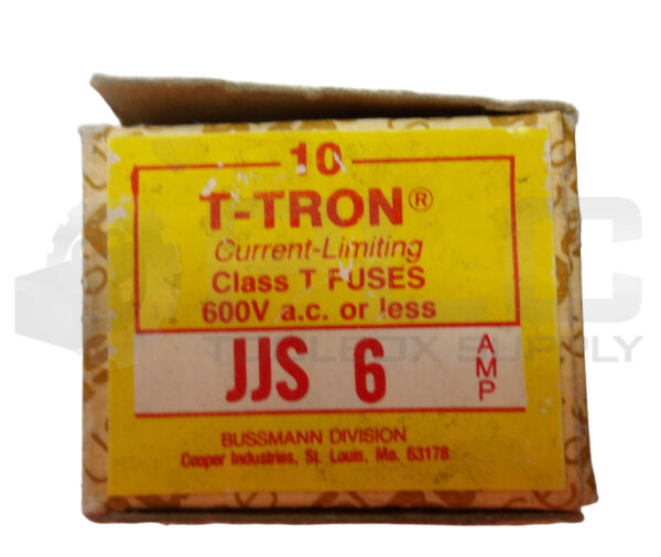 NEW LOT OF 9 BUSSMANN JJS-6 CURRENT LIMITING CLASS T FUSES 600VAC 6A - Image 5