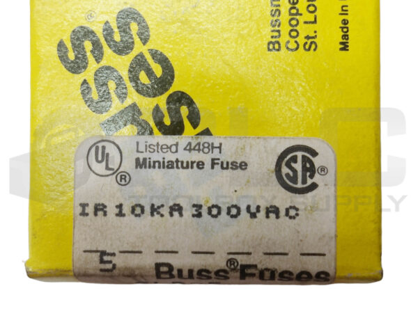 NEW LOT OF 4 BUSSMANN IR10KA300VAC  FUSE 300V - Image 5