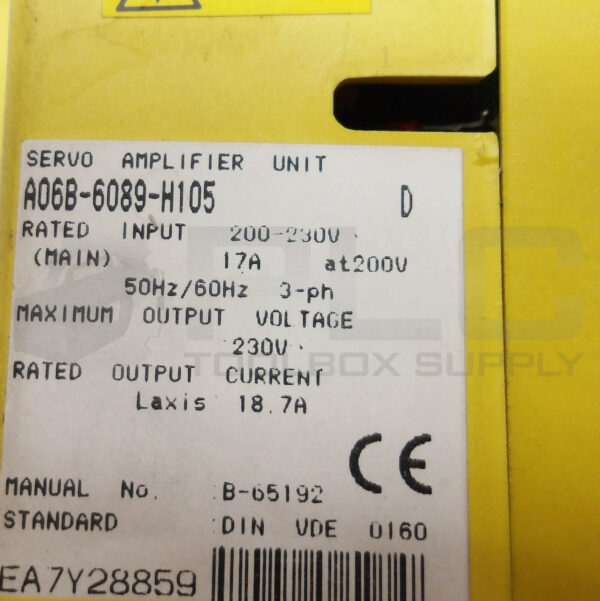 FANUC A06B-6089-H105 SERVO AMPLIFIER UNIT /D 17A 200-230V *READ* - Image 6
