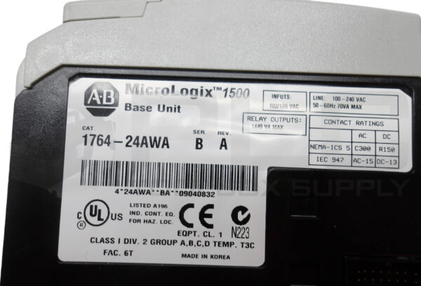 ALLEN BRADLEY 1764-24AWA /B MICROLOGIX 1500 1764-LSP - Image 5
