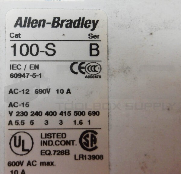 ALLEN BRADLEY 100-S /B AUXILLIARY CONTACT BLOCK - Image 5