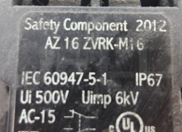 SCHMERSAL AZ 16 ZVRK-M16 SAFETY INTERLOCK SWITCH 500V - Image 5