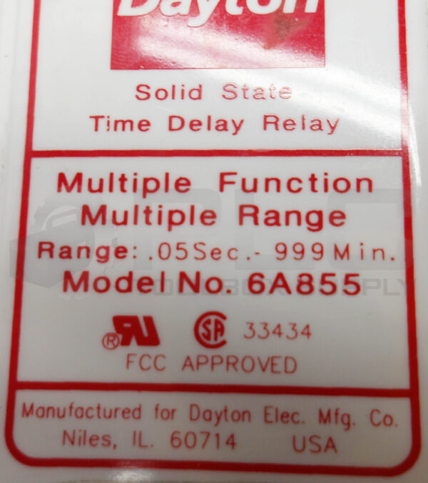DAYTON 6A855 TIME DELAY RELAY *READ* - Image 6