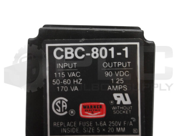 WARNER ELECTRIC CBC-801-1 CLUTCH/BRAKE POWER SUPPLY - Image 3