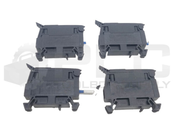 LOT OF 4 ALLEN BRADLEY 1492-WFB4 FUSIBLE TERMINAL BLOCK w/ FUSE