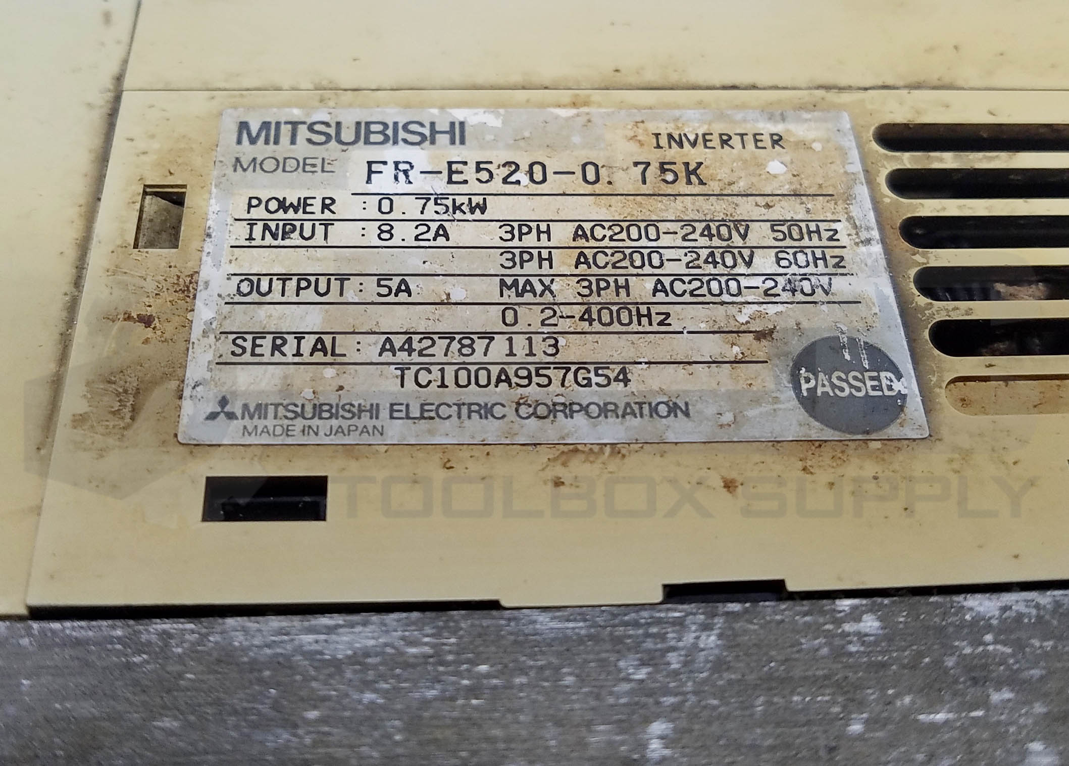 Mitsubishi Fr E520 0 75k Inverter Drive 0 75kw Read Plc Toolbox Supply