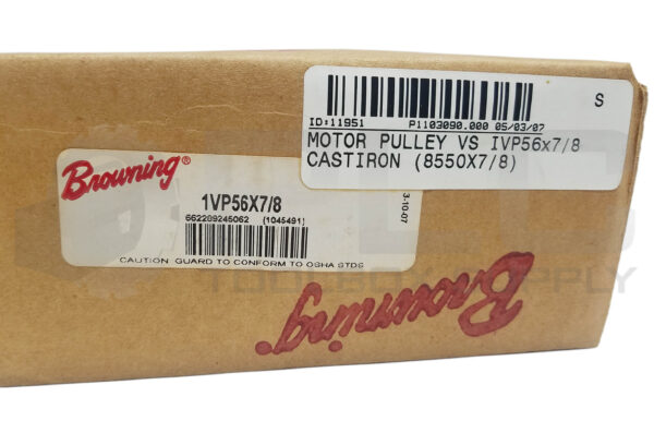 SEALED NEW BROWNING 1VP56X7/8 PULLEY 7/8" - Image 3