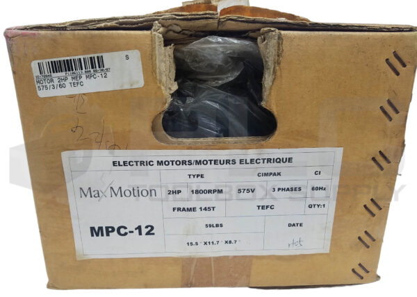 SEALED NEW MAX MOTION MPC-12 MOTOR 2HP 3PH 1800RPM FR: 145T - Image 3