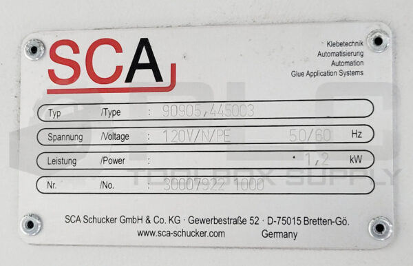 SCA SCHUCKER 90905.445003 GLUE APPLICATION DISPENSE CONTROLLER CABINET 120V/N/PE - Image 10