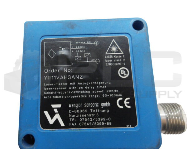 WENGLOR YP11VAH3ANZ CONTRAST SENSOR 10-30VDC 60-100MM - Image 5