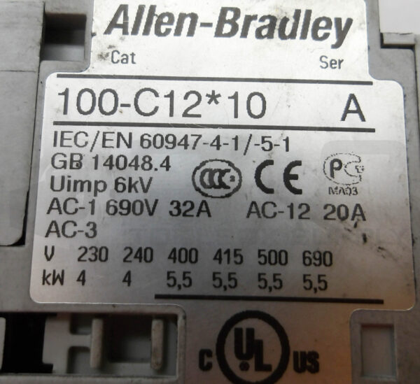 ALLEN BRADLEY 100-C12*10 /A AUXILIARY CONTACTOR W/ 193-EA1FB /B - Image 8