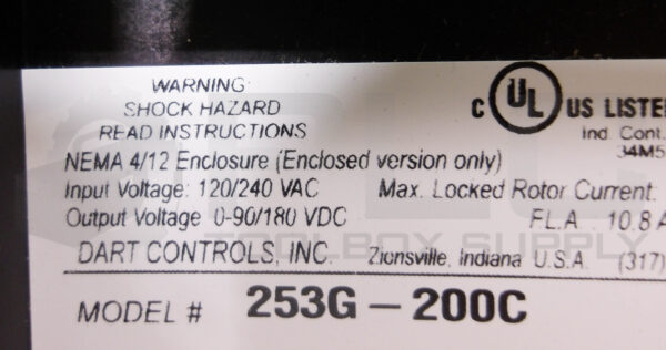NEW DART CONTROLS 253G-200C DC DRIVE SPEED CONTROL - Image 5