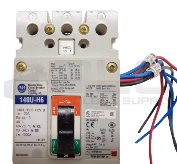 ALLEN BRADLEY 140U-H6C3-C25-B CIRCUIT BREAKER 25A 3P 140U-H6 - Image 6