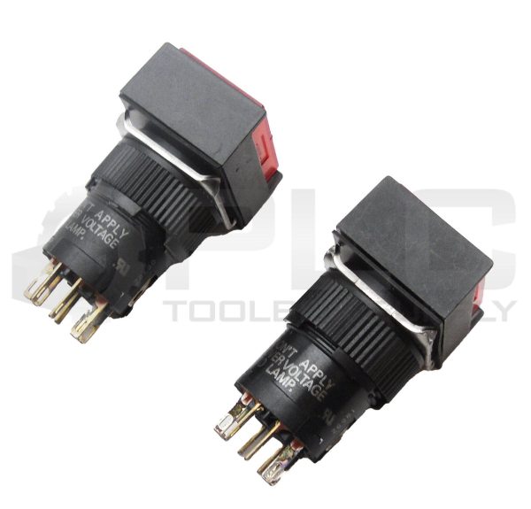 LOT OF 2 NEW OMRON A3BJ-7031-3 PUSH BUTTON SOCKET SWITCH RED 28V 1W