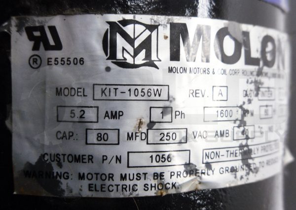 MOLON RITE HITE KIT-1056W GEAR MOTOR 1/4HP 1600RPM 5.2A 60HZ 800035 56/47RPM - Image 9
