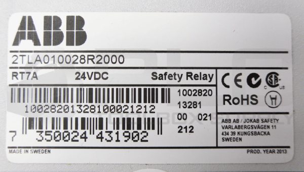 NEW ABB 2TLA010028R2000 SAFETY RELAY 24VDC RT7A - Image 8