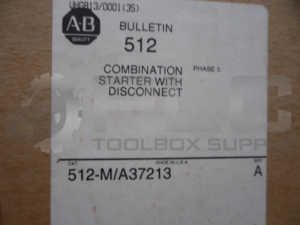 NEW SEALED ALLEN BRADLEY 512-M/A37213 STARTER COMBO W/DISCONNECT 512M-A37213 - Image 4