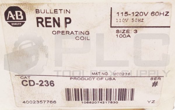 NEW ALLEN BRADLEY CD236 OPERATING COIL 115-120V 110V 50/60HZ CD-236 - Image 7