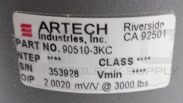 NEW ARTECH 90510-3KC COMPRESSION CANISTER HOIST LOAD CELL TRANSDUCER *READ* - Image 7
