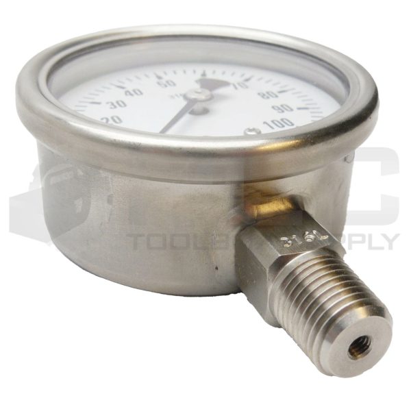 NEW BOURDON 316L PRESSURE GAUGE 0-100PSI - Image 3