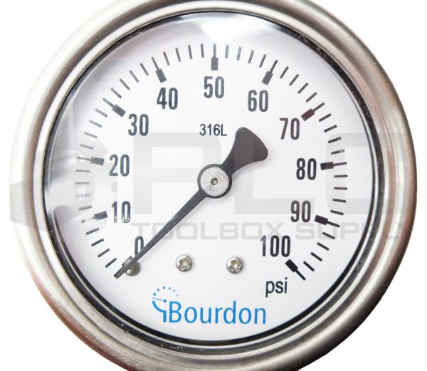 NEW BOURDON 316L PRESSURE GAUGE 0-100PSI - Image 5