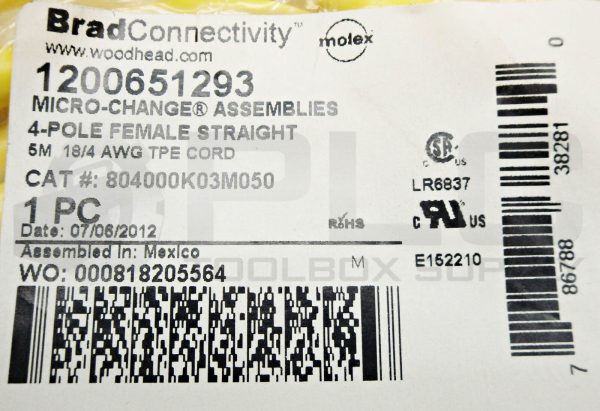 NEW BRAD HARRSION WOODHEAD 804000K03M050 MICRO CHANGE, 4P FEMALE 5m 1200651293 - Image 5
